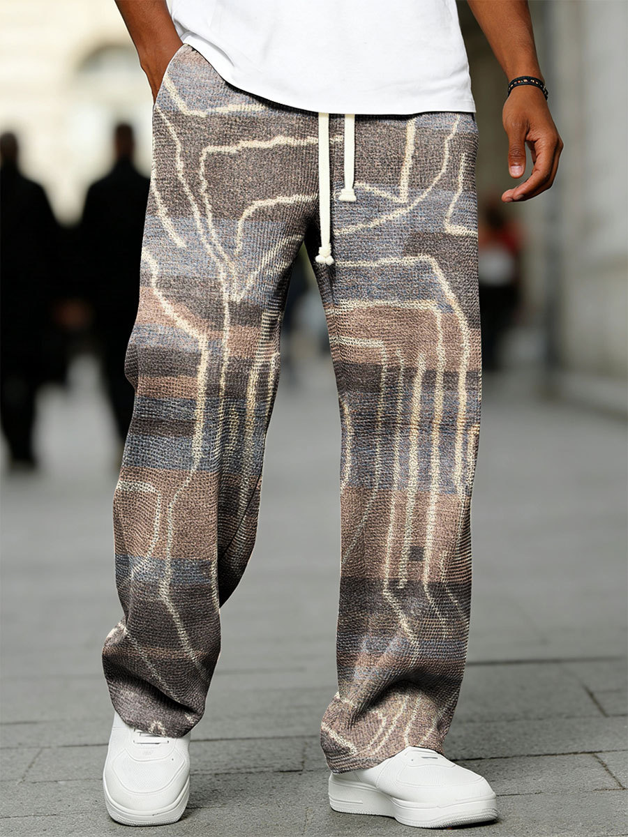 Men's Geometry Color Gradient Art Print Casual Suit Pants