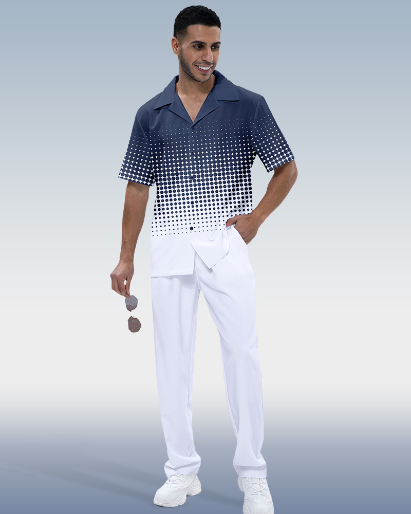 Men's White Two-Piece Casual Suit