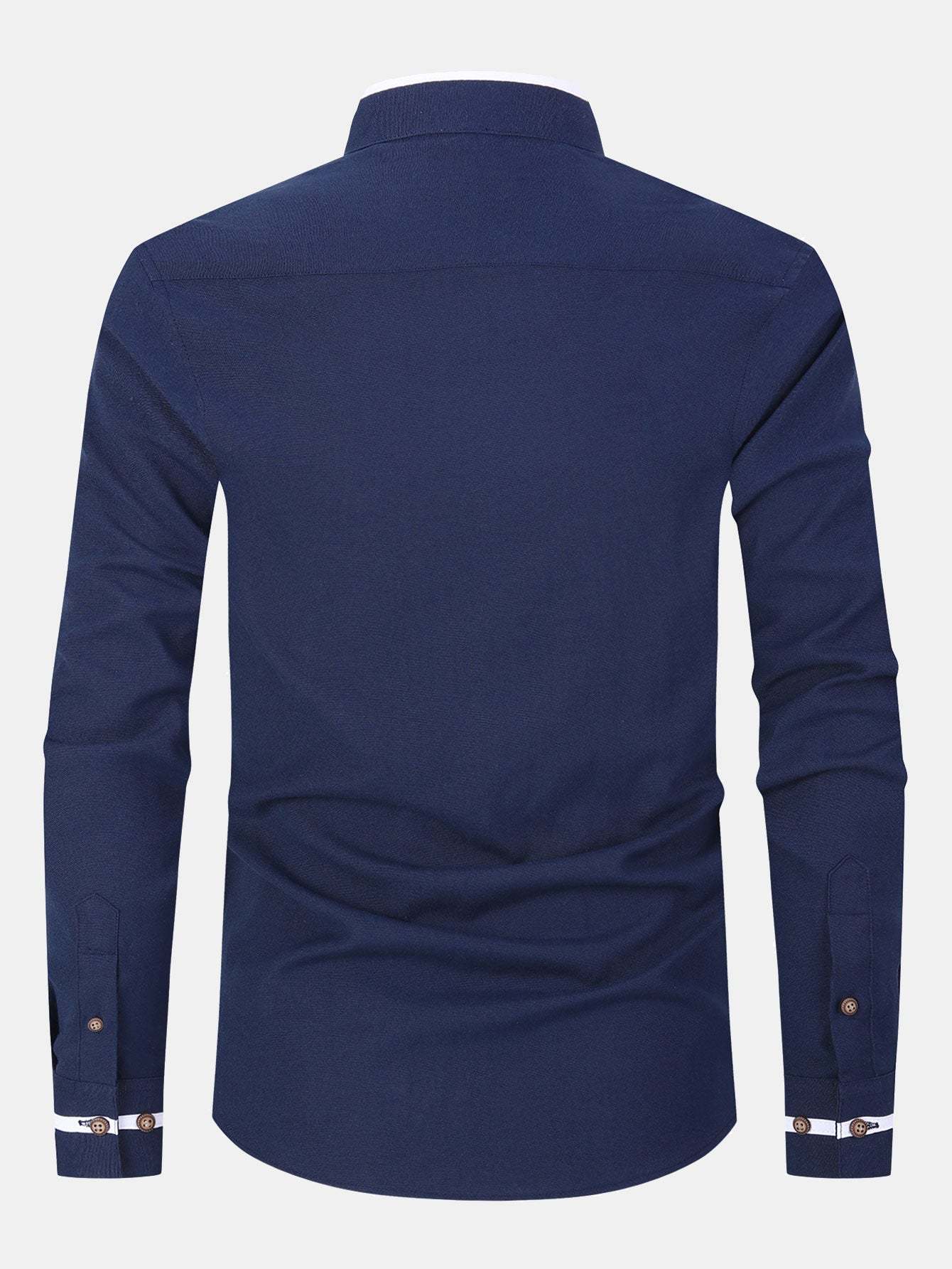 Long Sleeve Contrast Stand Collar Shirt