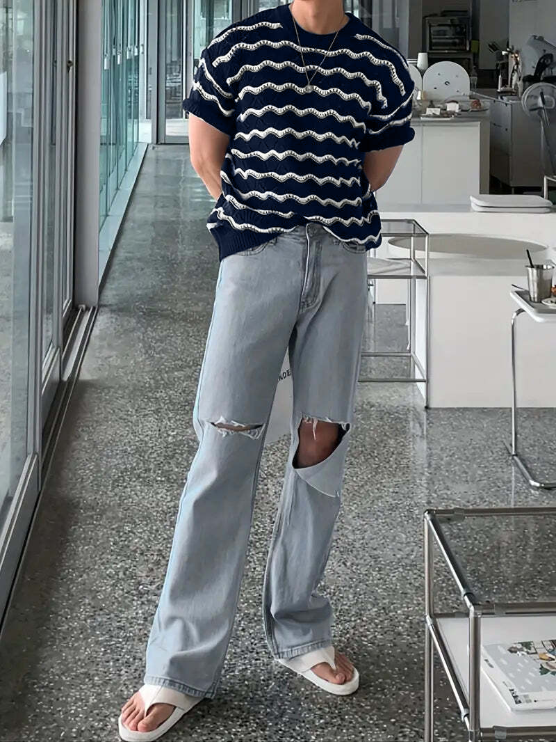 Ripple Pattern Knit Tee