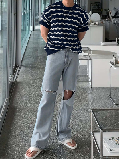 Ripple Pattern Knit Tee