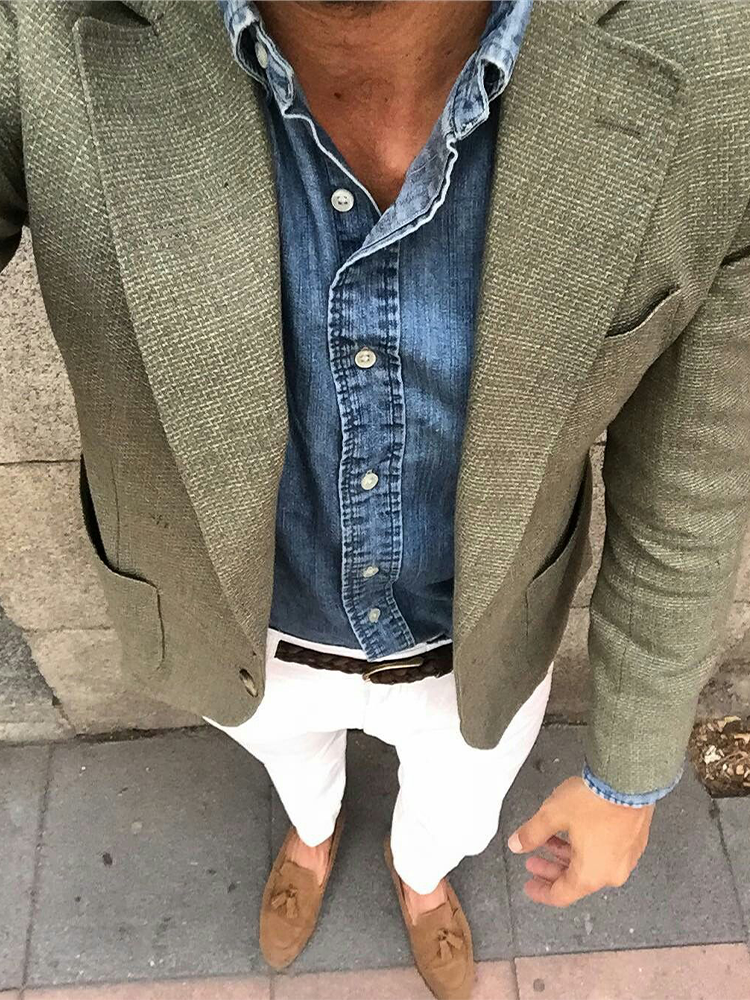 Men's Green Two Pocket Blazer