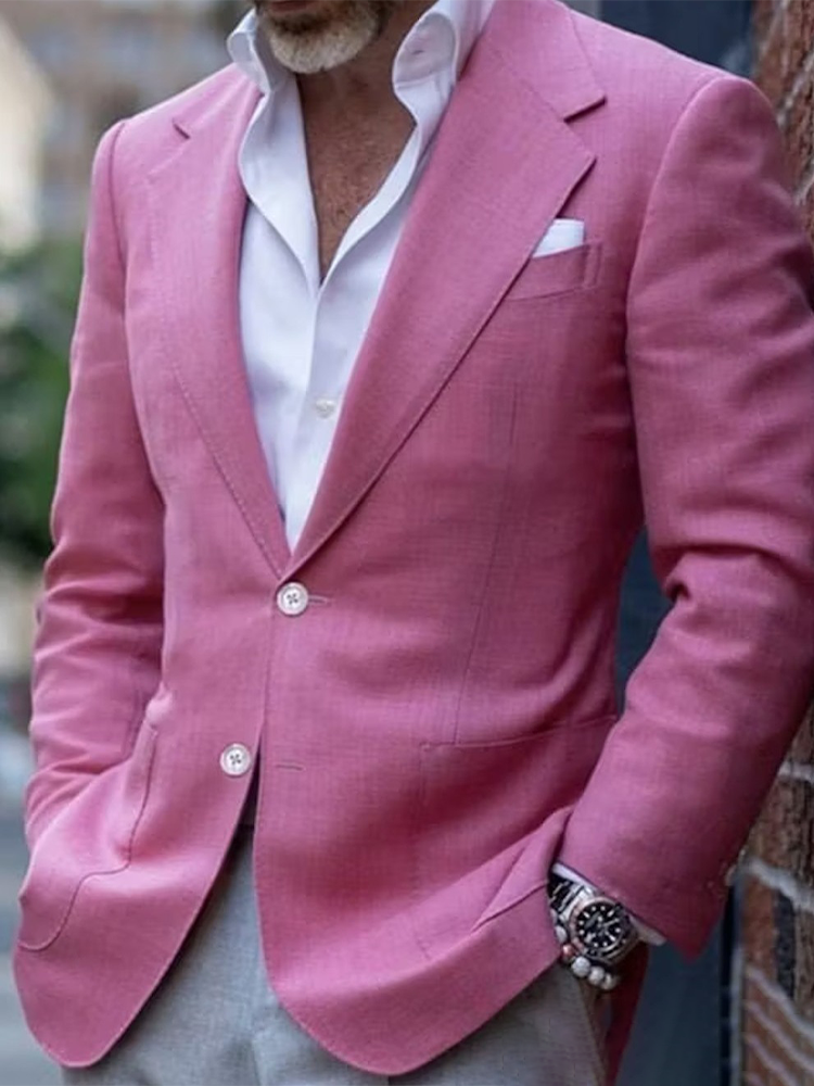 Men's Pink Two Pocket Blazer