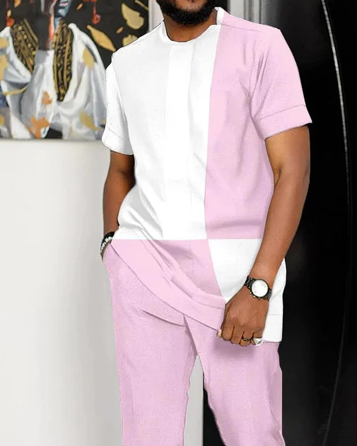 Men's Casual Colorblock Walking Suit