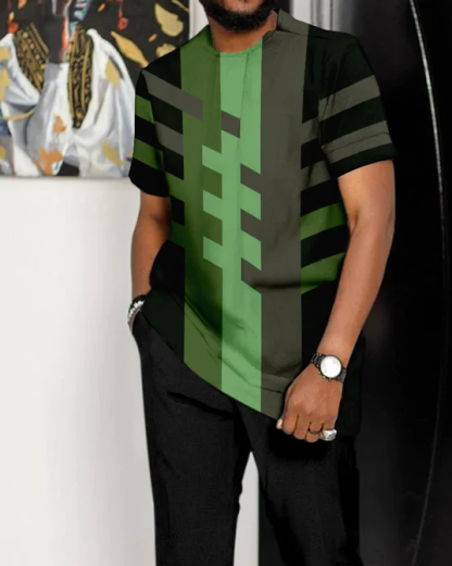 Men's Casual Colorblock Walking Suit