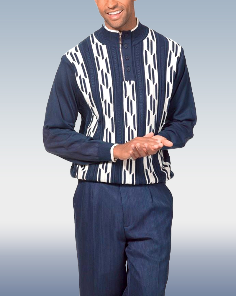 {Pre-order ships within 30} Brown Knitted Walking Suit Long Sleeve Suit