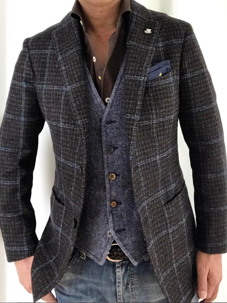 Men's Dark Gray Blazer Jacket