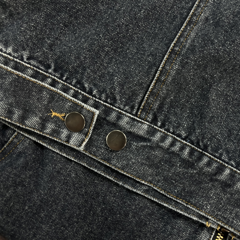 Men's Vintage Washed Baseball Collar Slim Fit Denim Jacket