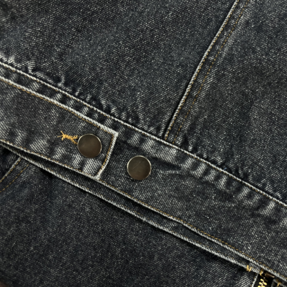 Men's Vintage Washed Baseball Collar Slim Fit Denim Jacket