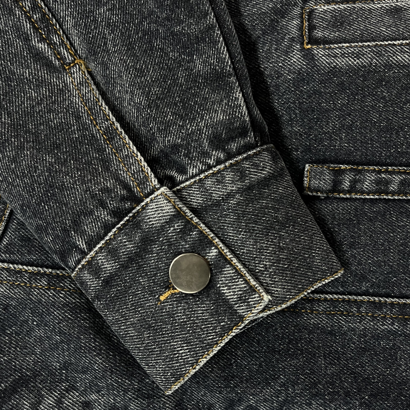 Men's Vintage Washed Baseball Collar Slim Fit Denim Jacket