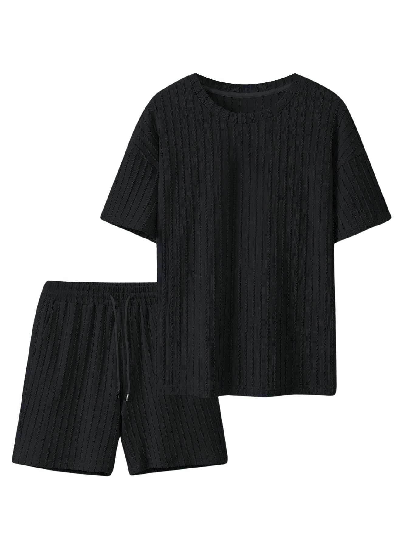 Men's casual gorgeous textured printed shorts set