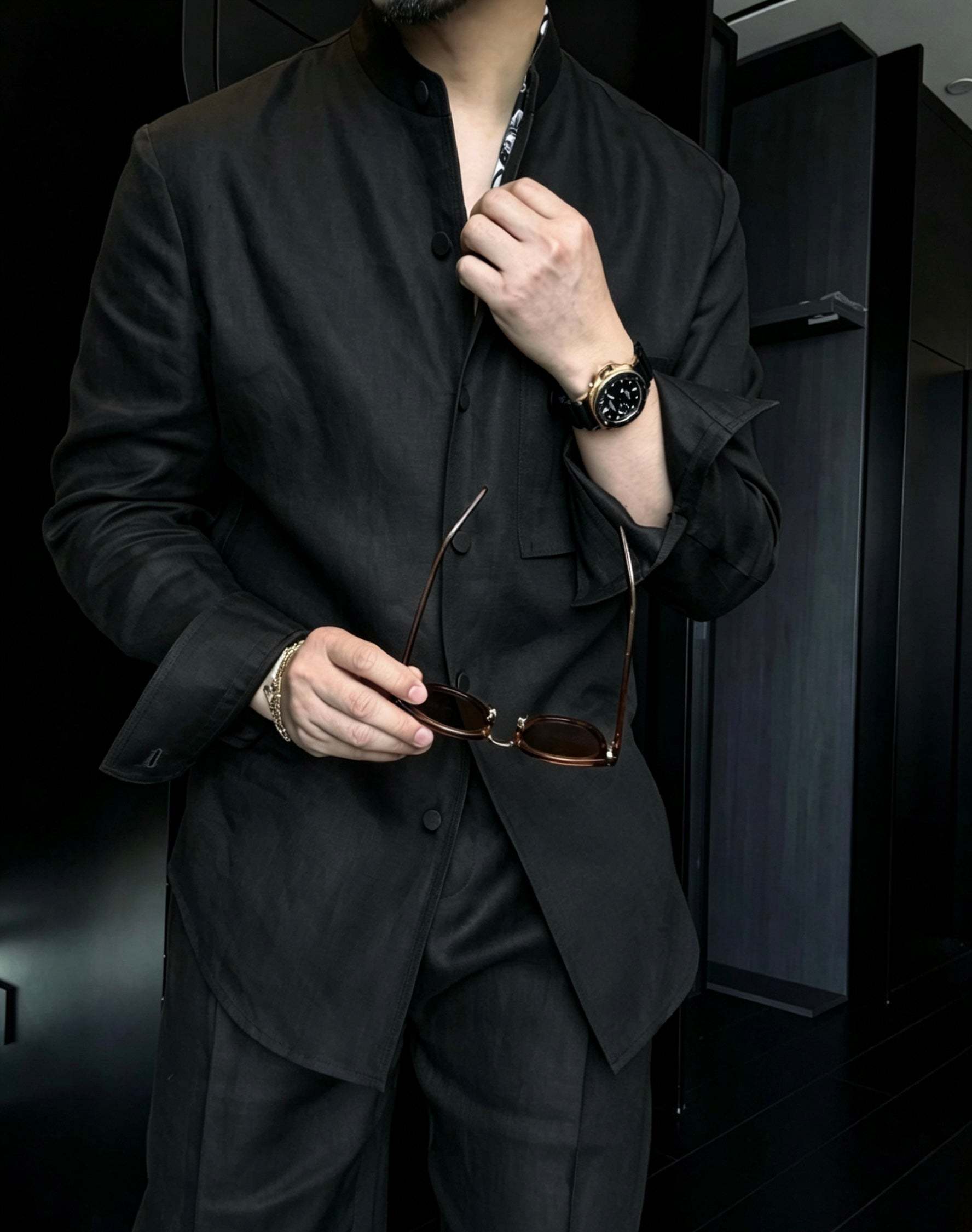 Premium Linen Mandarin Collar 2-Piece Suit | Old Money Style Breathable Set for Men
