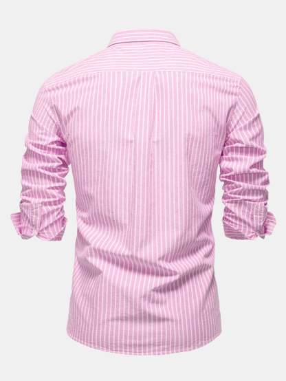 Cowboy Embroidery Cotton Stripe Shirt