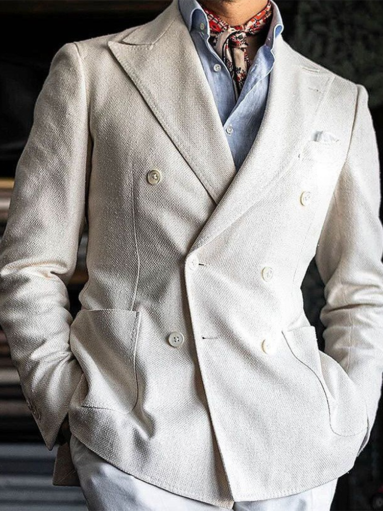 Men's Beige Two Pocket Blazer