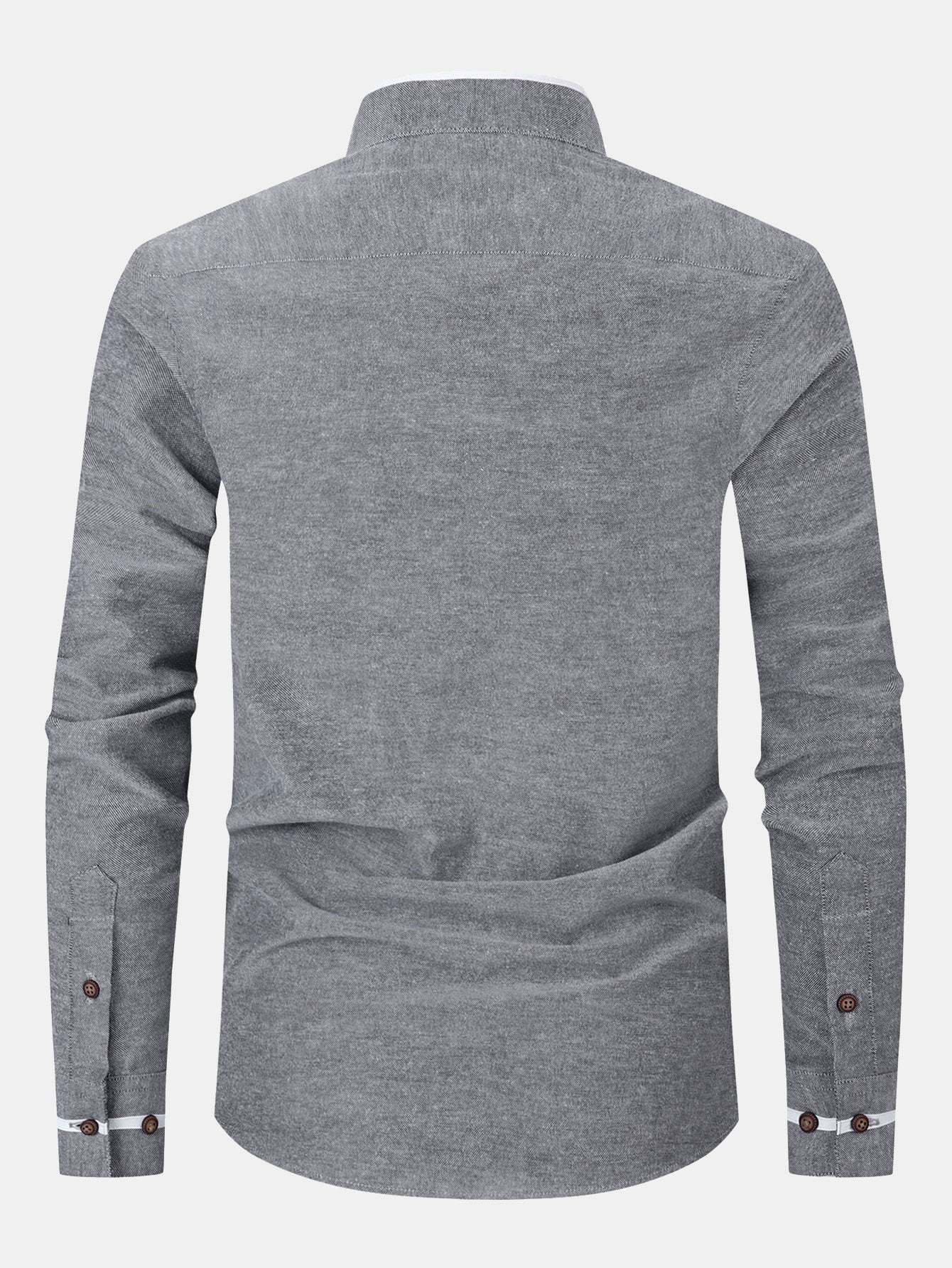 Long Sleeve Contrast Stand Collar Shirt