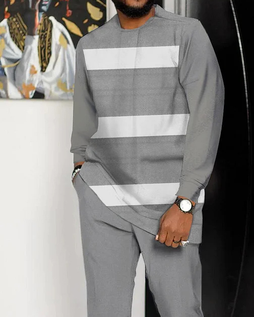 Men's Casual Color Blocking Long Sleeve Walking Suit