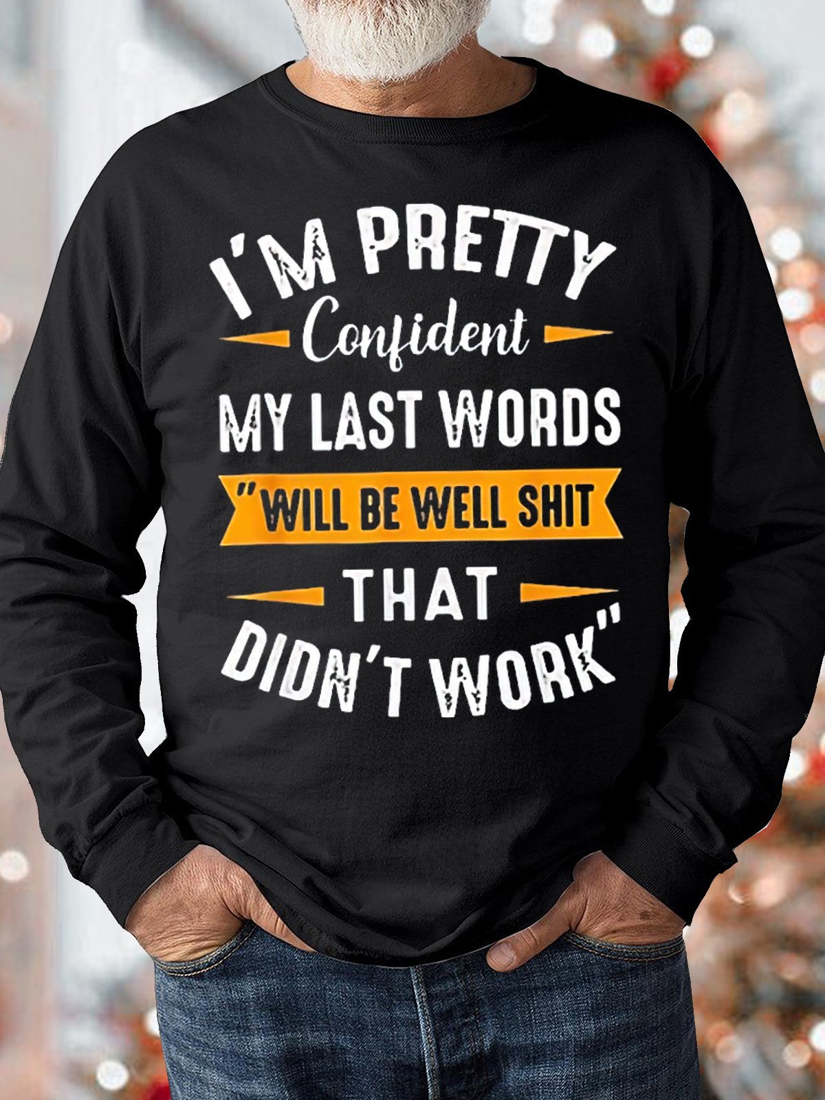Men's Casual Crew Neck Text Letters Sweatshirt