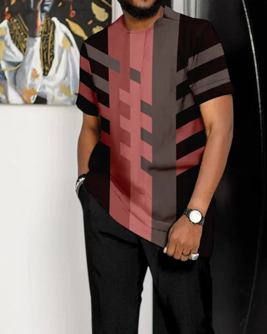 Men's Casual Colorblock Walking Suit