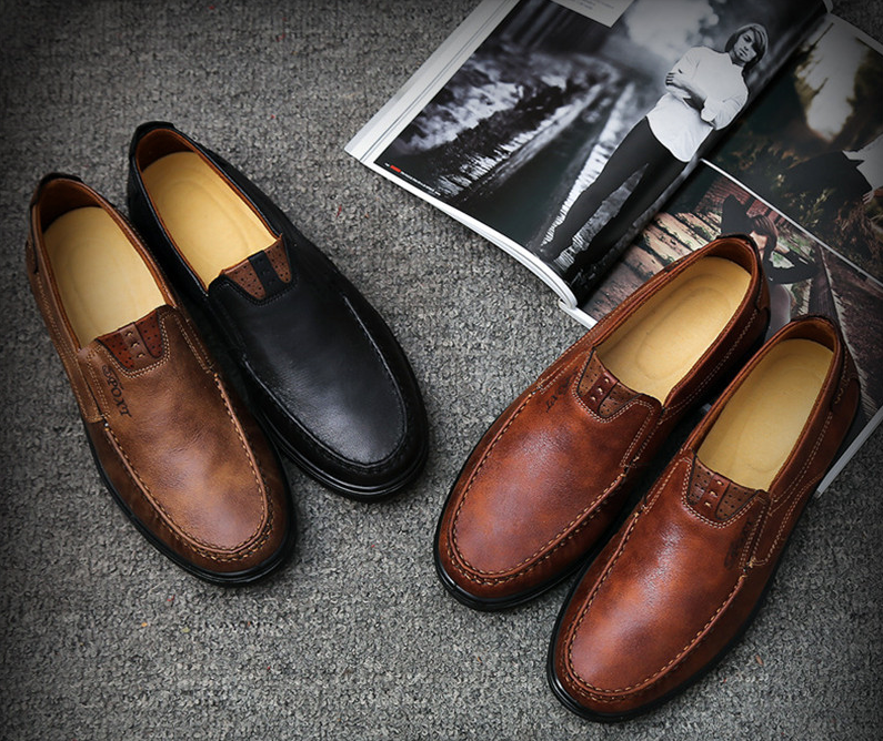 slip on loafer shoes color black size 7 for men