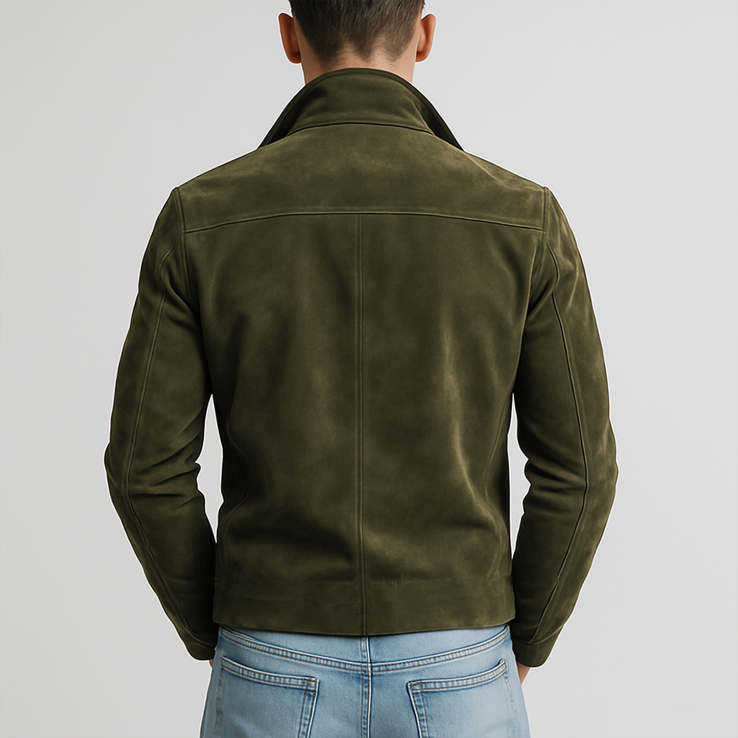 Men's Classic Casual Lapel Suede Double Breasted Jacket