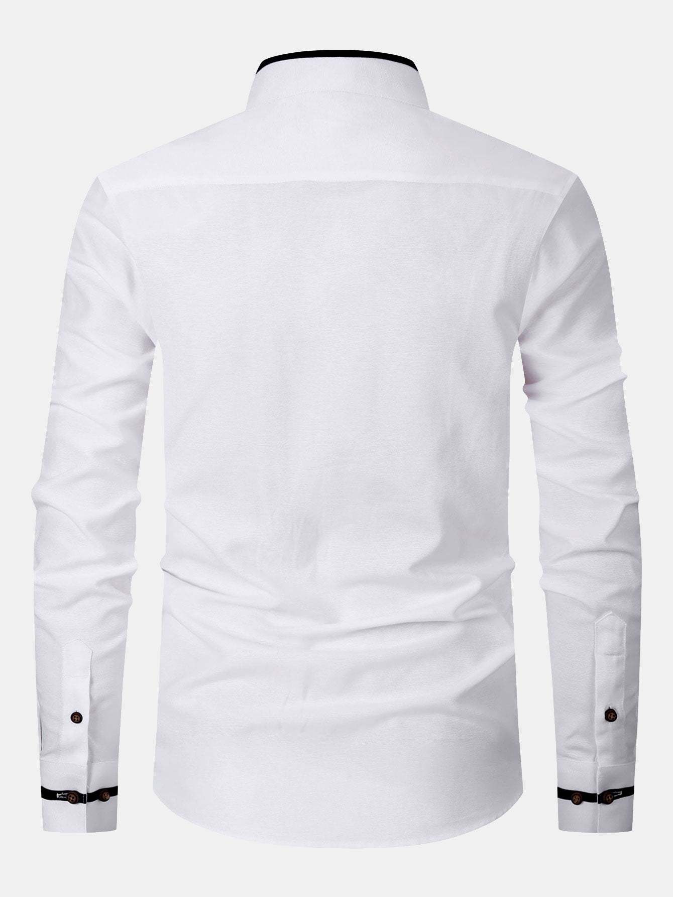Long Sleeve Contrast Stand Collar Shirt