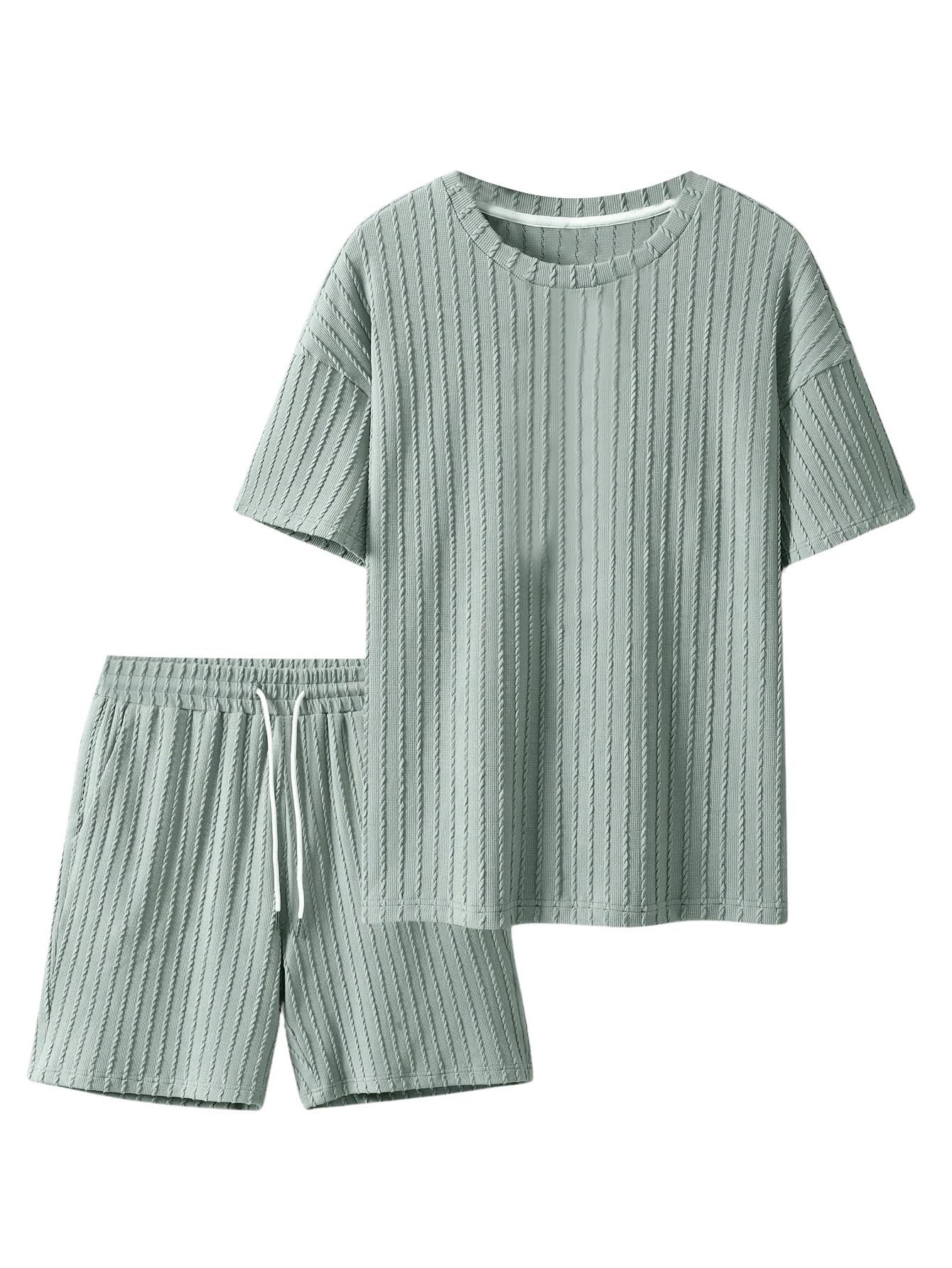 Men's casual gorgeous textured printed shorts set