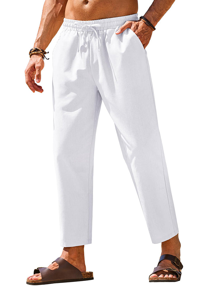 Casual Linen Blend Summer Trousers 
