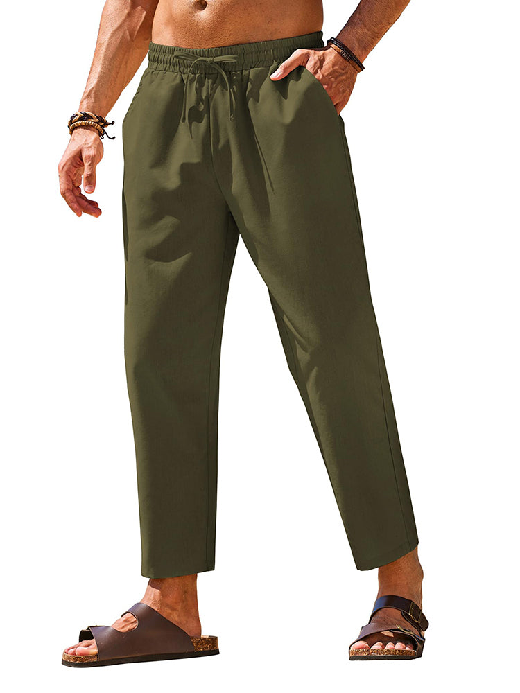 Casual Linen Blend Summer Trousers 