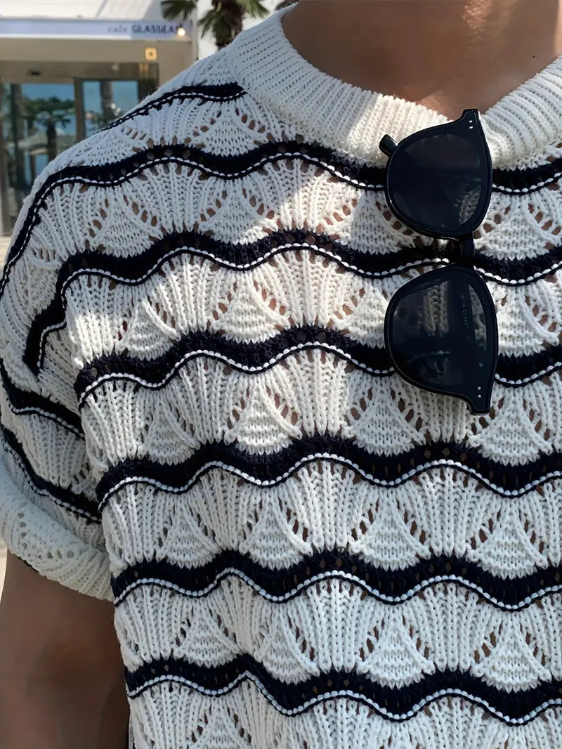 Ripple Pattern Knit Tee