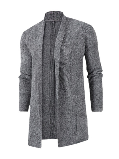 Men's Casual Basic Mid-length Knitted Sweater Cardigan Jacket