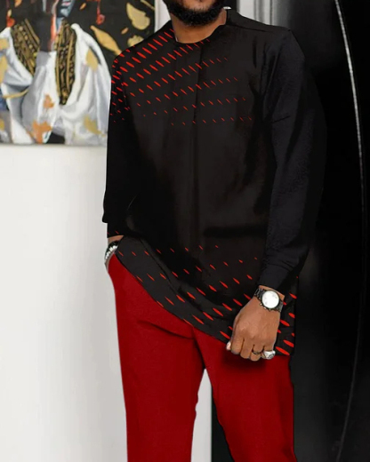 Men's Casual Color Blocking Long Sleeve Walking Suit