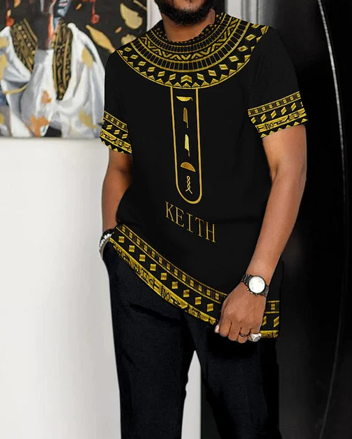 Men's Ombre Print Short Sleeve Suit