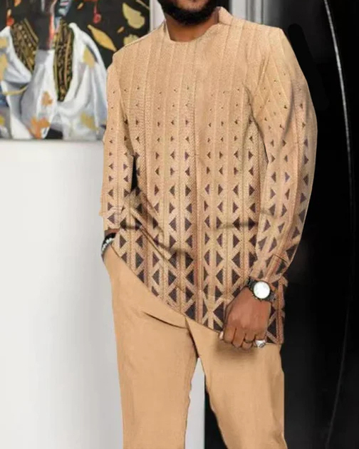 Suitmens Men's Casual Color Blocking Long Sleeve Walking Suit-002