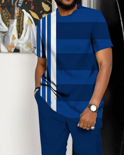 Men's Art Print Short Sleeve Suit