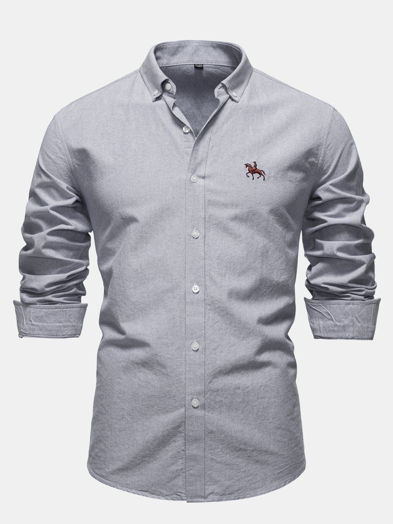 Cowboy Embroidery Cotton Button Up Shirt