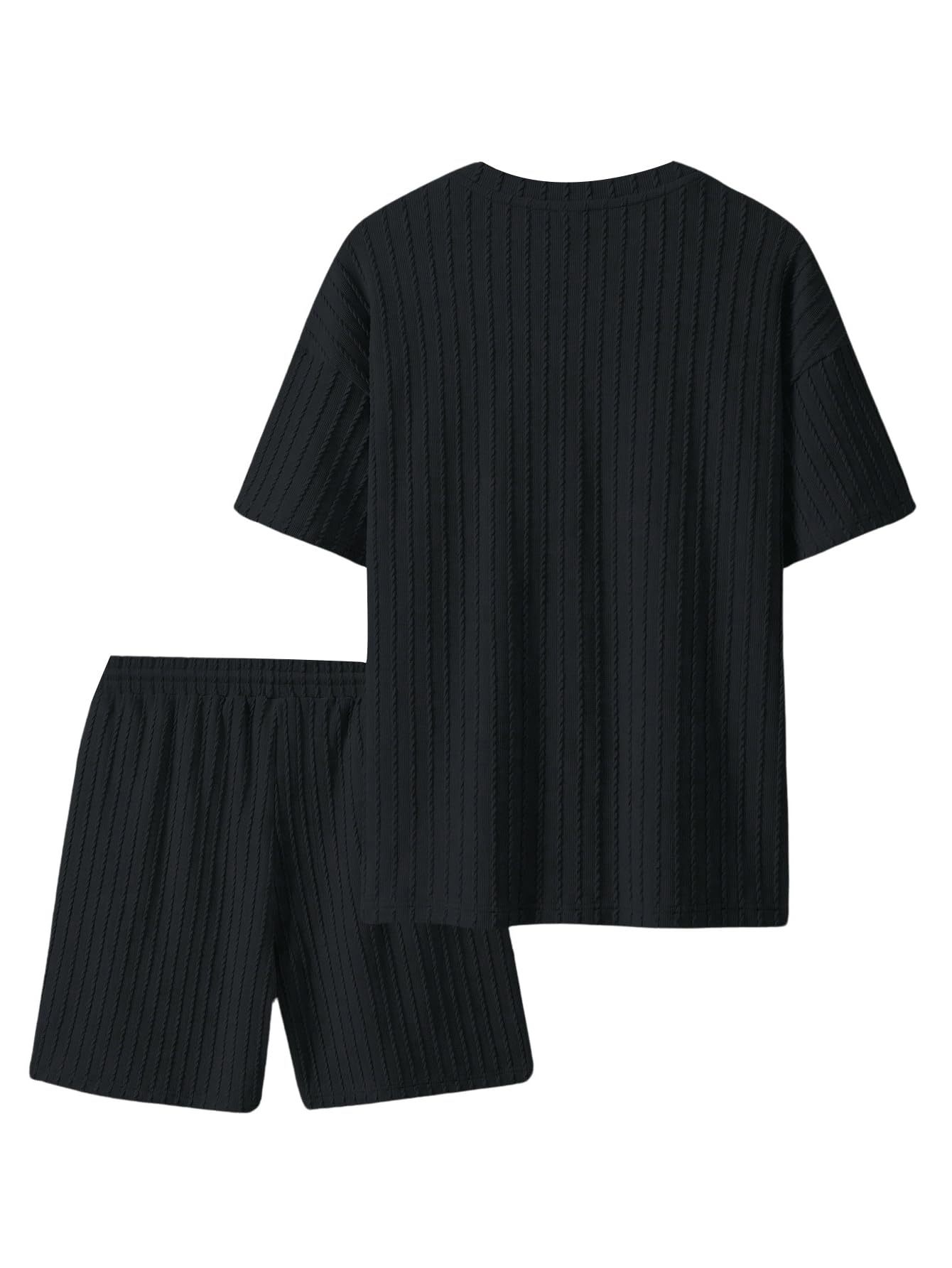 Men's casual gorgeous textured printed shorts set