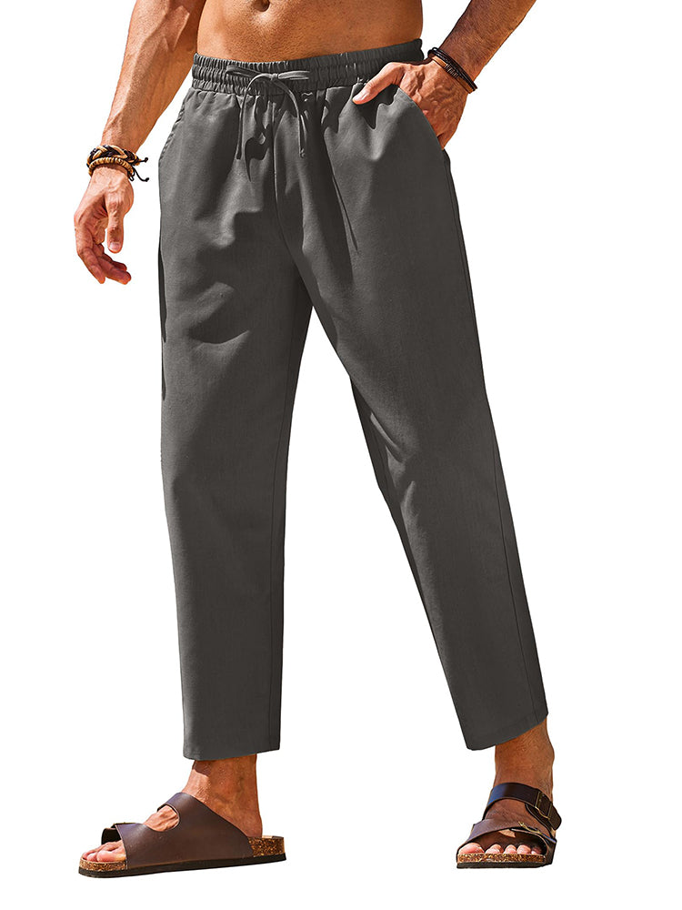 Casual Linen Blend Summer Trousers 
