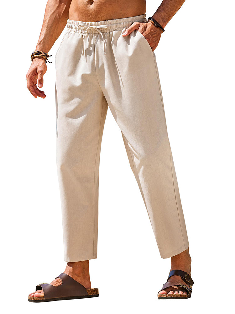 Casual Linen Blend Summer Trousers 