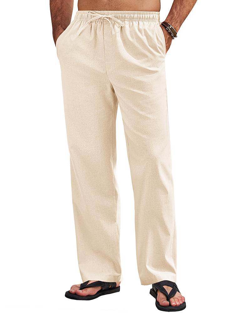 Sumer Linen Blend Beach Yoga Trousers 