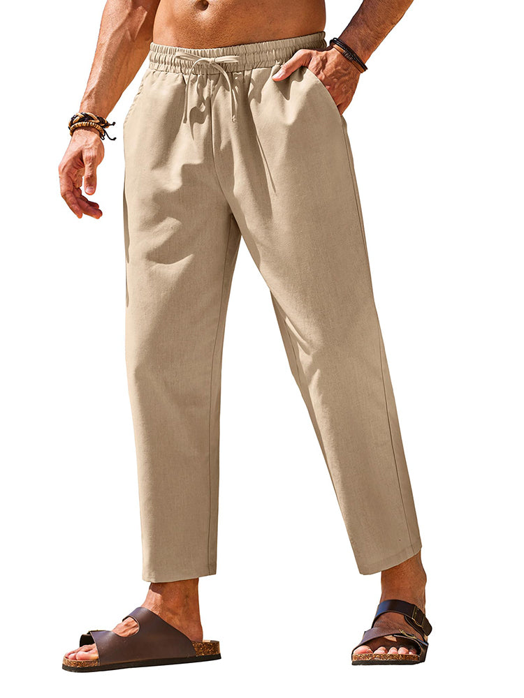 Casual Linen Blend Summer Trousers 