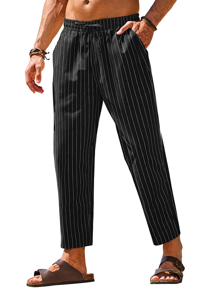 Casual Linen Blend Summer Trousers 