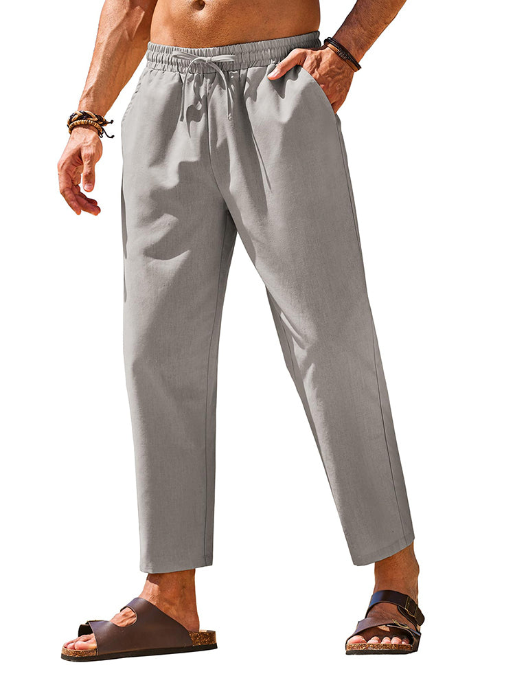 Casual Linen Blend Summer Trousers 
