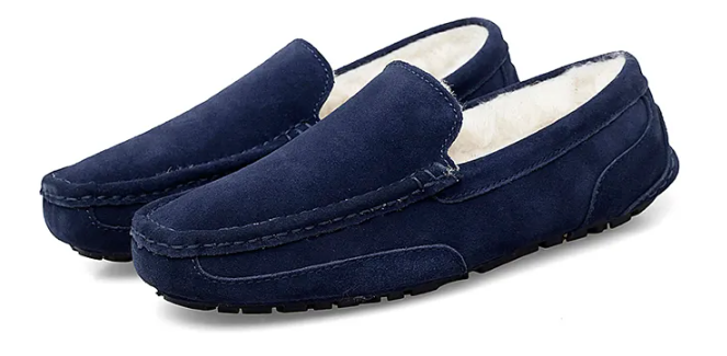 Leather Moccasin Color Blue Size 10 for Men