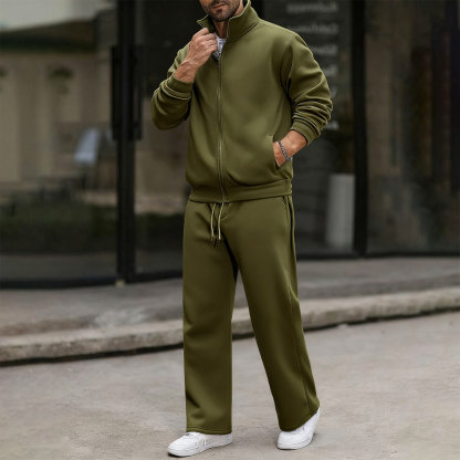 Men's Minimalist Color-Block Jacket Sports Jogging Set