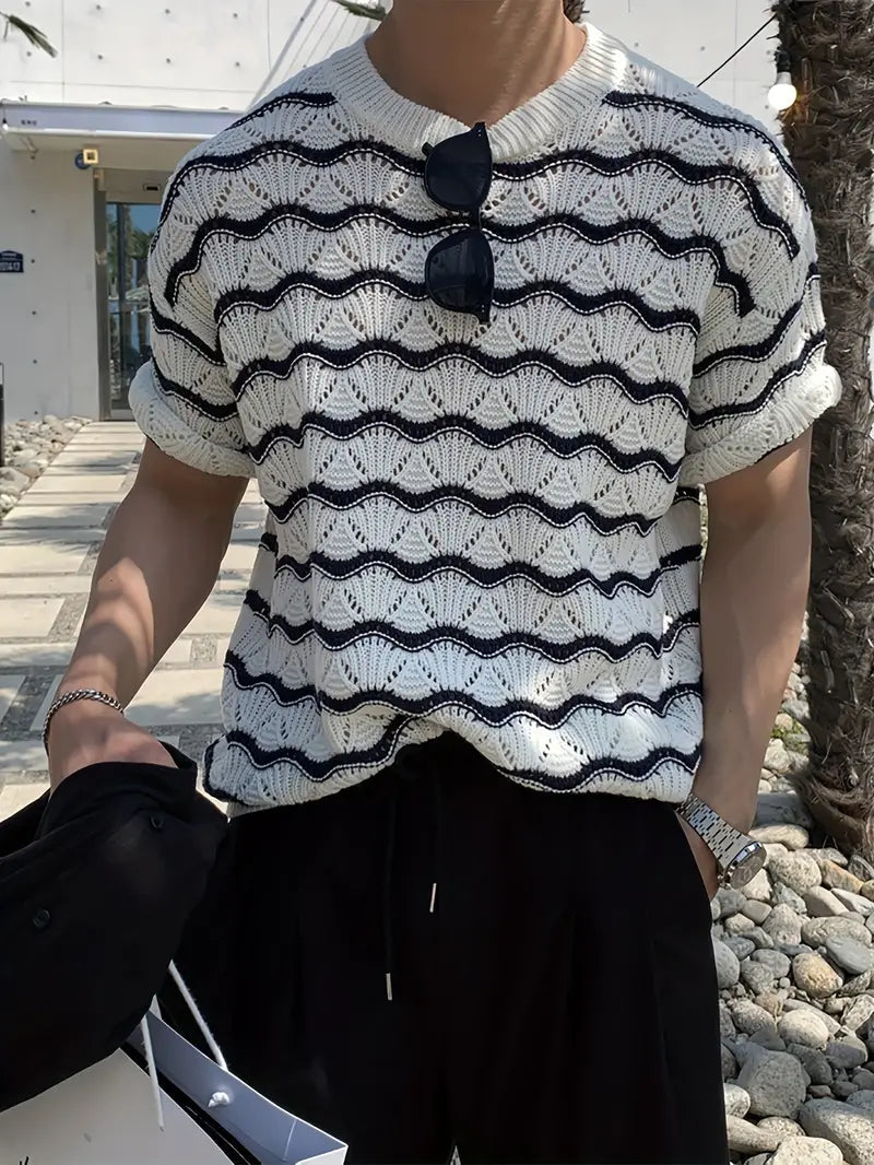 Ripple Pattern Knit Tee