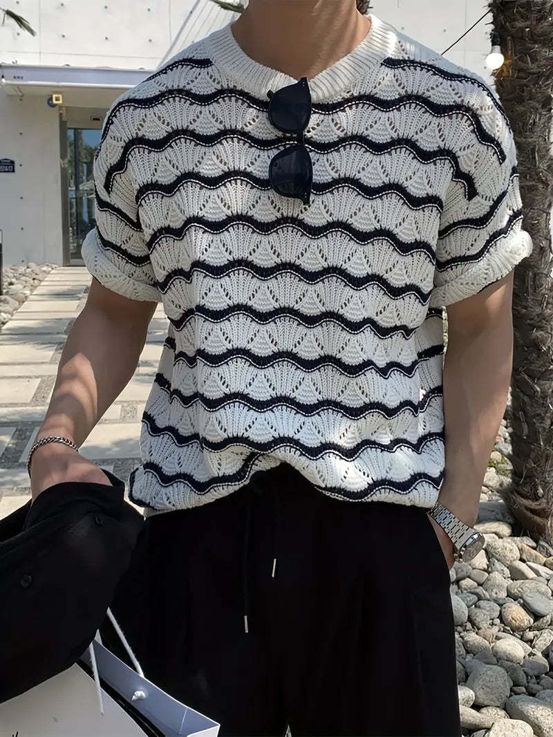 Ripple Pattern Knit Tee