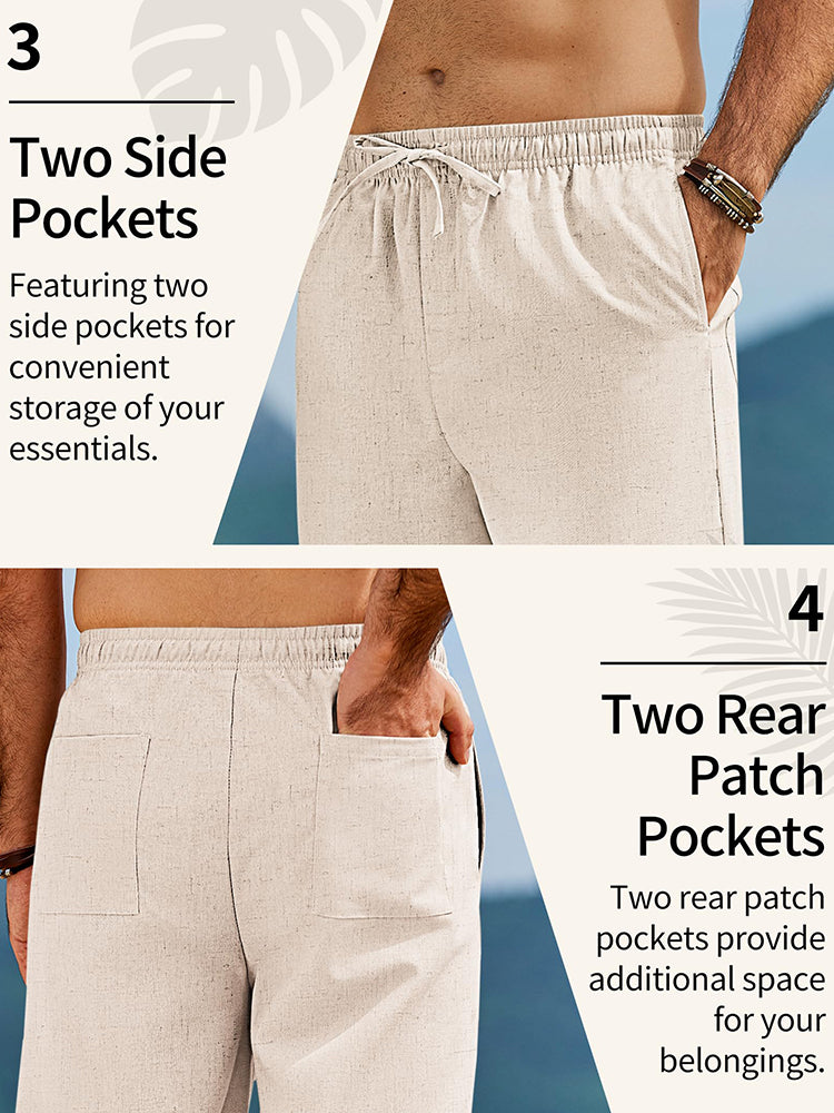 Sumer Linen Blend Beach Yoga Trousers 