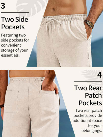 Sumer Linen Blend Beach Yoga Trousers 