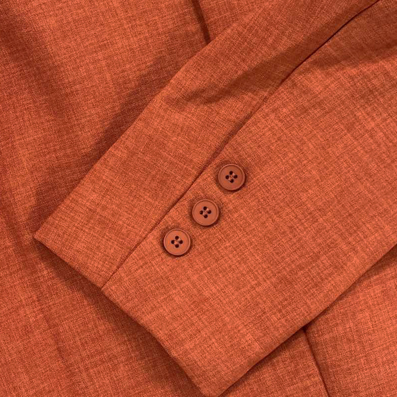 Men's Solid Color Lapel Cotton and Linen Blazer