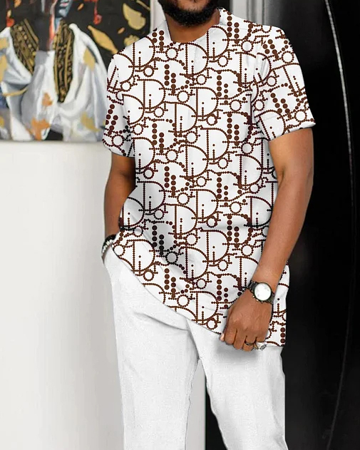 Men's Printed Short Sleeve Suit